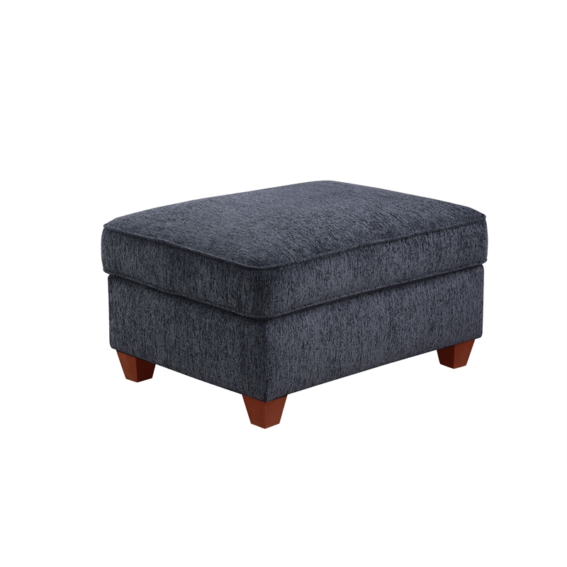 Devion Furniture 7-Piece Upholstered Modern Chenille Sectional in Black