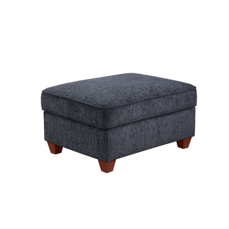 Devion Furniture 8-Piece Upholstered Modern Chenille Sectional in Black