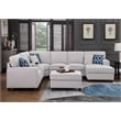 8-Piece Linen Fabric Upholstered Sectional With Console & Chaise-Light Gray