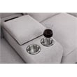 8-Piece Linen Fabric Upholstered Sectional With Console & Chaise-Light Gray