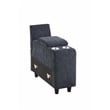 8 - Piece Chenille Fabric Upholstered Sectional With Console & Ottoman-Black