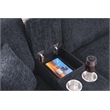8 - Piece Chenille Fabric Upholstered Sectional With Console & Ottoman-Black