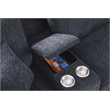 8 - Piece Chenille Fabric Upholstered Sectional With Console & Ottoman-Black