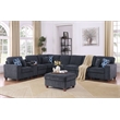9-Piece Chenille Fabric Upholstered Sectional With Console & Ottoman-Black