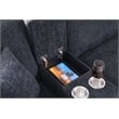 9-Piece Chenille Fabric Upholstered Sectional With Console & Ottoman-Black