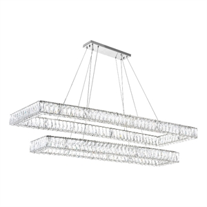 CWI Lighting Felicity 2 Tier Contemporary Metal LED Chandelier in Chrome