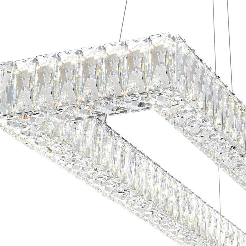 CWI Lighting Felicity 2 Tier Contemporary Metal LED Chandelier in Chrome