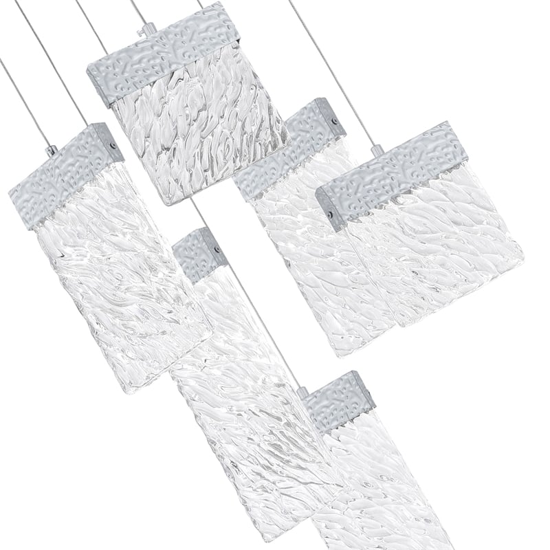 CWI Lighting Carolina Contemporary Metal LED Chandelier in Pewter
