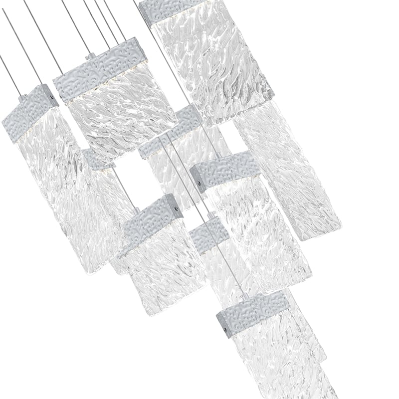 CWI Lighting Carolina Contemporary Metal LED Chandelier in Pewter