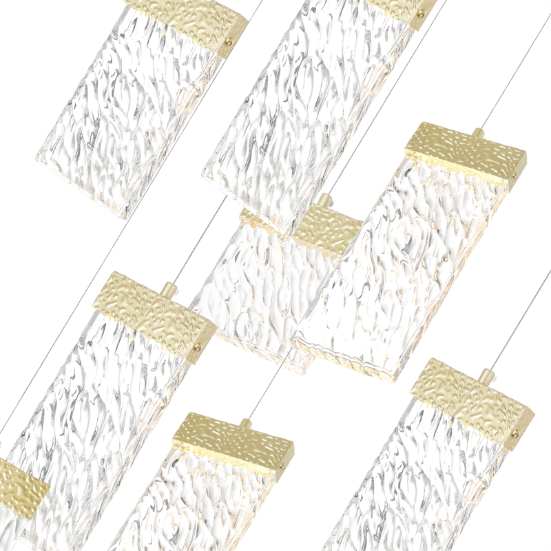 CWI Lighting Carolina Contemporary Metal LED Chandelier in Gold Leaf