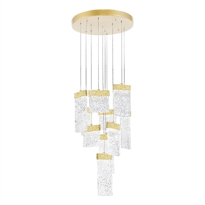 CWI Lighting Carolina Contemporary Metal LED Chandelier in Gold Leaf