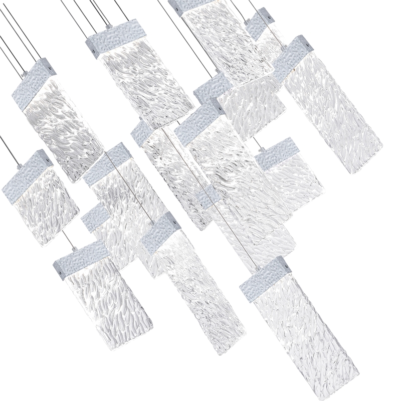 CWI Lighting Carolina Contemporary Metal LED Chandelier in Pewter