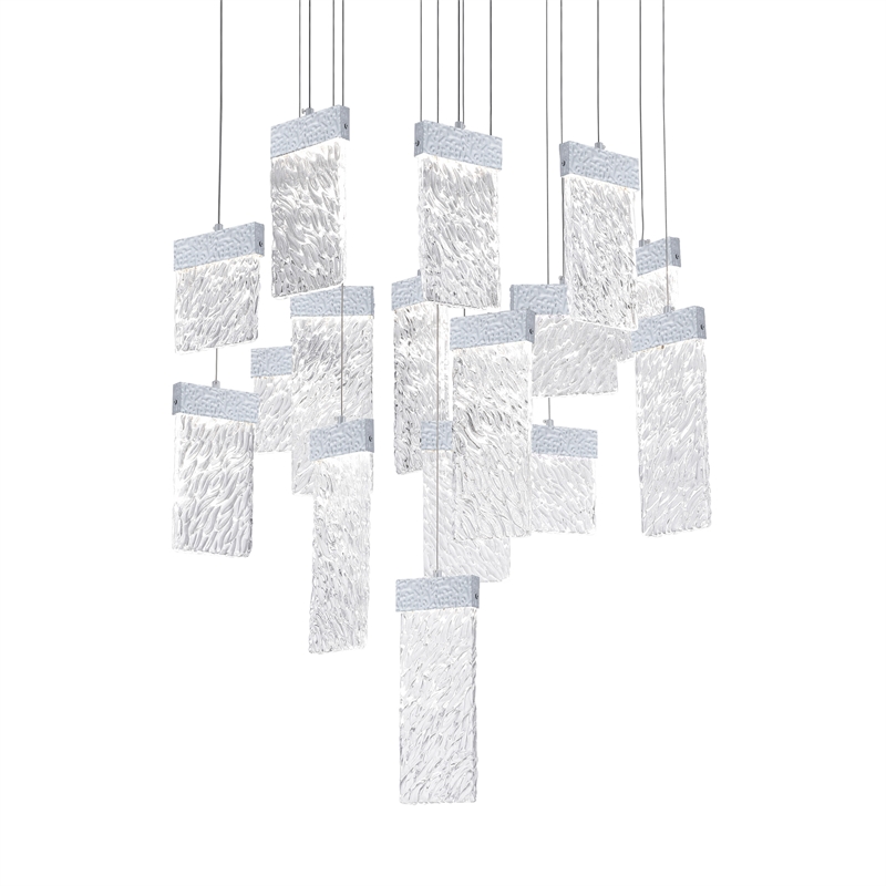 CWI Lighting Carolina Contemporary Metal LED Chandelier in Pewter