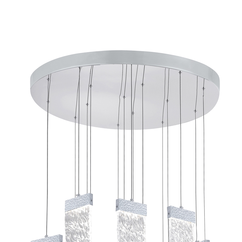 CWI Lighting Carolina Contemporary Metal LED Chandelier in Pewter
