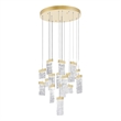 CWI Lighting Carolina 16 Light Contemporary Metal LED Chandelier in Gold Leaf