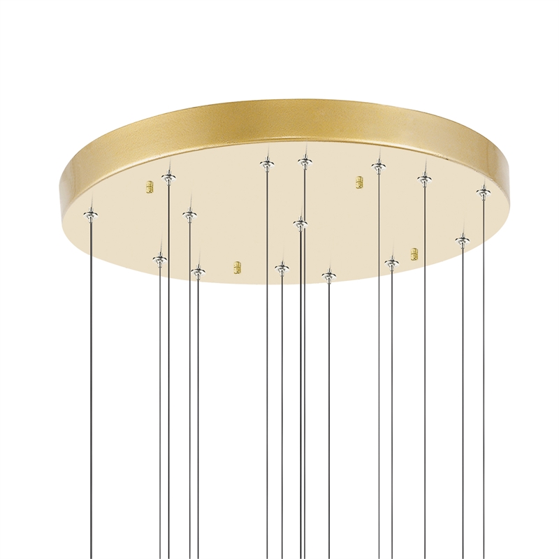 CWI Lighting Carolina 16 Light Contemporary Metal LED Chandelier in Gold Leaf