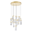 CWI Lighting Carolina 16 Light Contemporary Metal LED Chandelier in Gold Leaf
