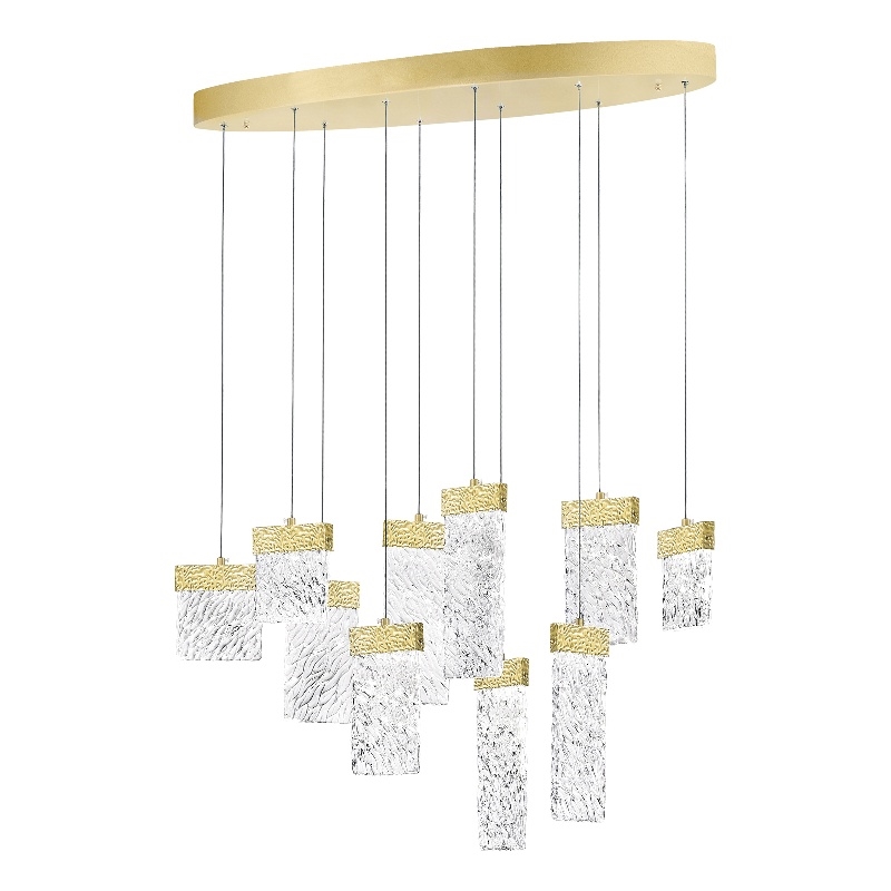 CWI Lighting Carolina Contemporary Metal LED Chandelier in Gold Leaf