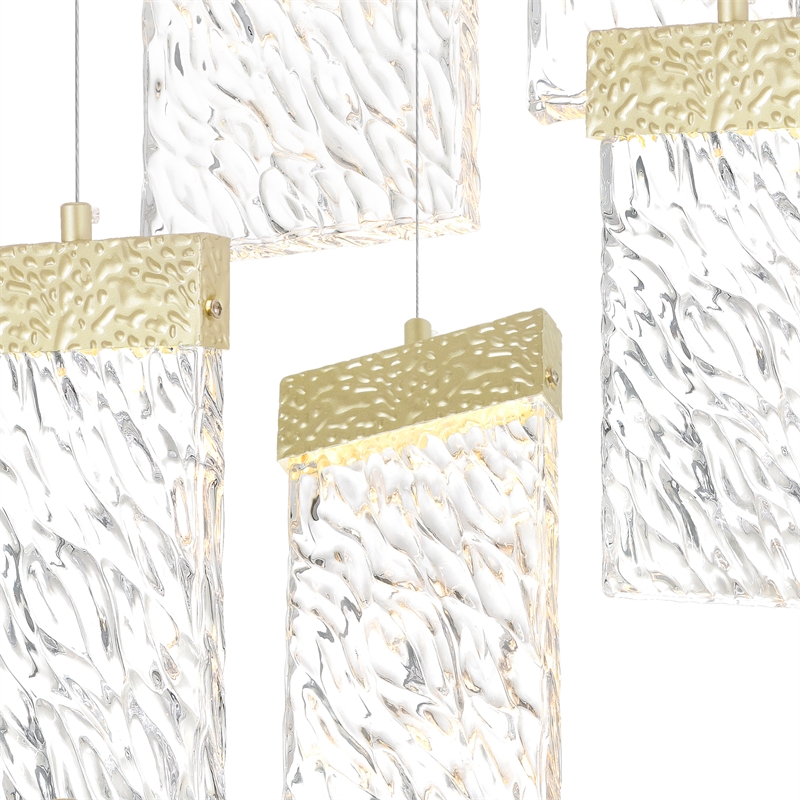 CWI Lighting Carolina Contemporary Metal LED Chandelier in Gold Leaf