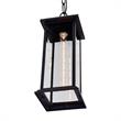 CWI Lighting Blackbridge 1 Light Farmhouse Metal Outdoor Pendant in Black