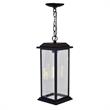 CWI Lighting Blackbridge 1 Light Farmhouse Metal Outdoor Pendant in Black