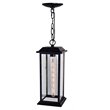 CWI Lighting Blackbridge 1 Light Farmhouse Metal Outdoor Pendant in Black