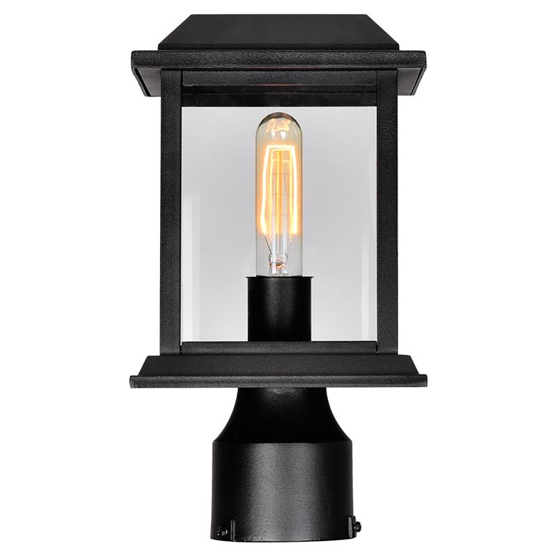 CWI Lighting Blackbridge 1 Light Farmhouse Metal Outdoor Lantern Head in Black