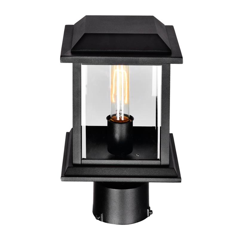 CWI Lighting Blackbridge 1 Light Farmhouse Metal Outdoor Lantern Head in Black