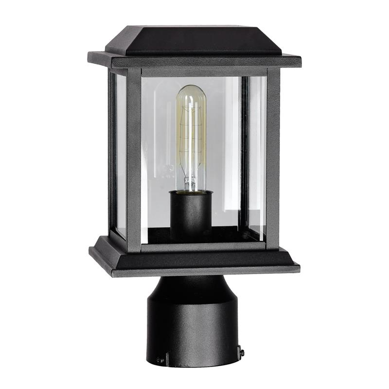 CWI Lighting Blackbridge 1 Light Farmhouse Metal Outdoor Lantern Head in Black