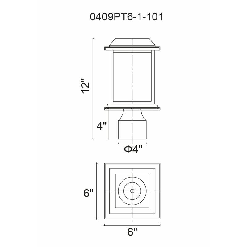 CWI Lighting Blackbridge 1 Light Farmhouse Metal Outdoor Lantern Head in Black