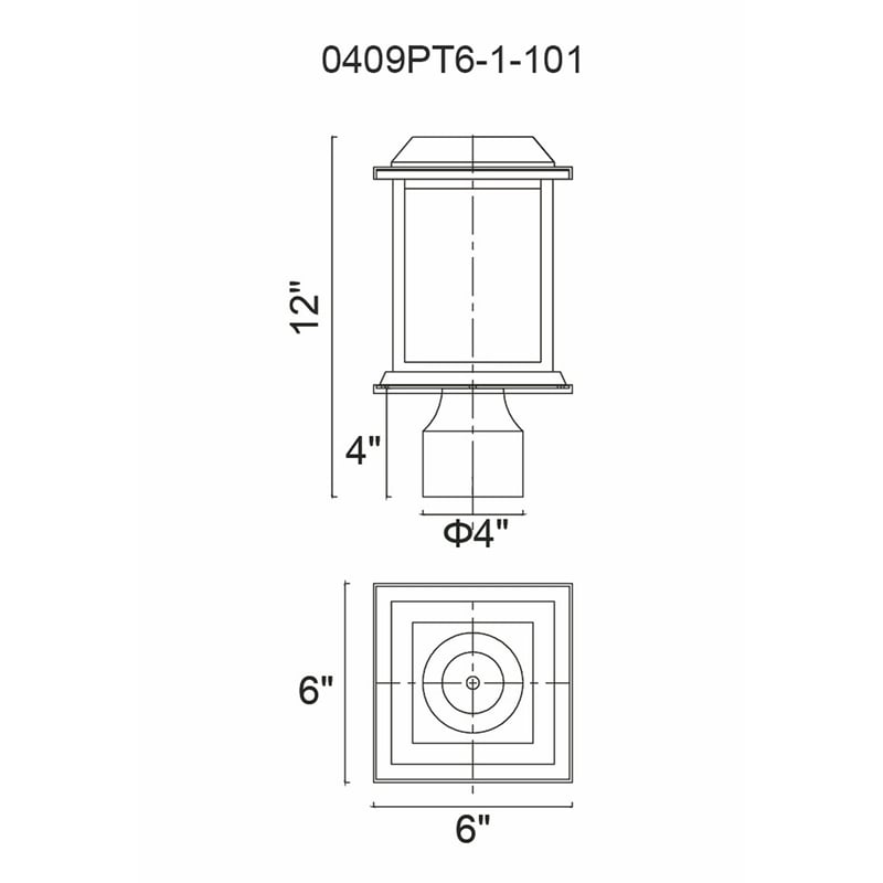 CWI Lighting Blackbridge 1 Light Farmhouse Metal Outdoor Lantern Head in Black