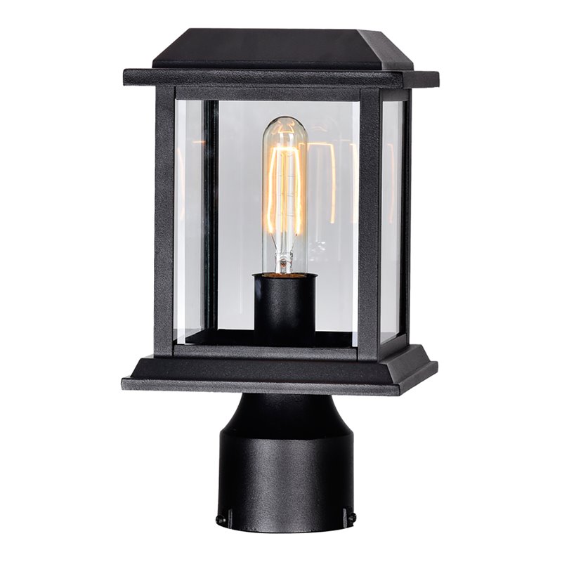 CWI Lighting Blackbridge 1 Light Farmhouse Metal Outdoor Lantern Head in Black
