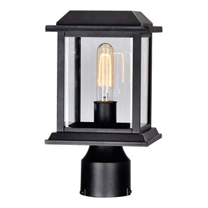 cwi lighting blackbridge 1-light farmhouse metal outdoor lantern head in black