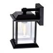 CWI Lighting Blackbridge 1 Light Metal Outdoor Wall Lantern in Black