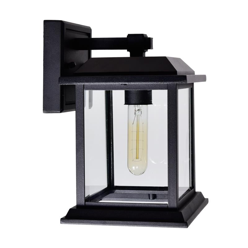 CWI Lighting Blackbridge 1 Light Metal Outdoor Wall Lantern in Black