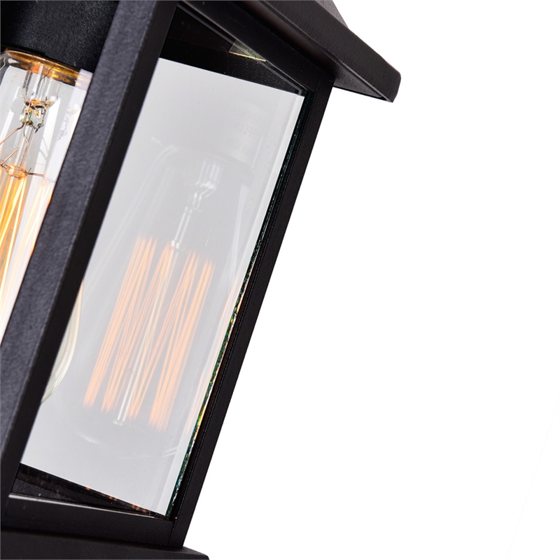 CWI Lighting Blackbridge 1 Light Metal Outdoor Wall Lantern in Black