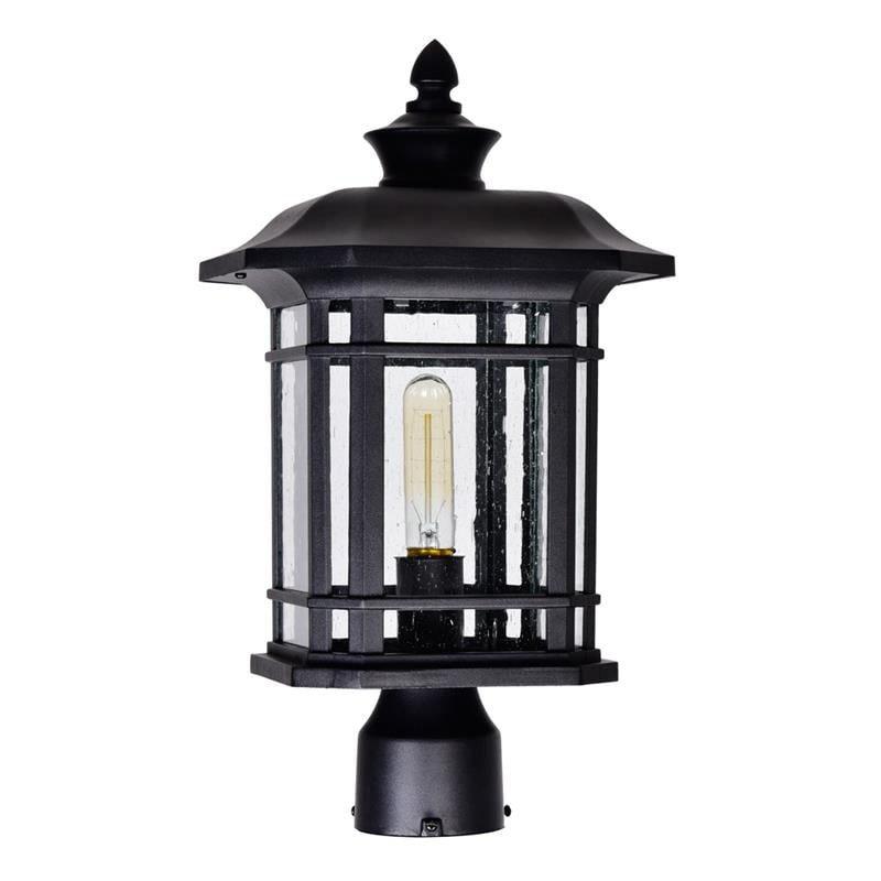 CWI Lighting Blackburn 1 Light Farmhouse Metal Outdoor Lantern Head in Black