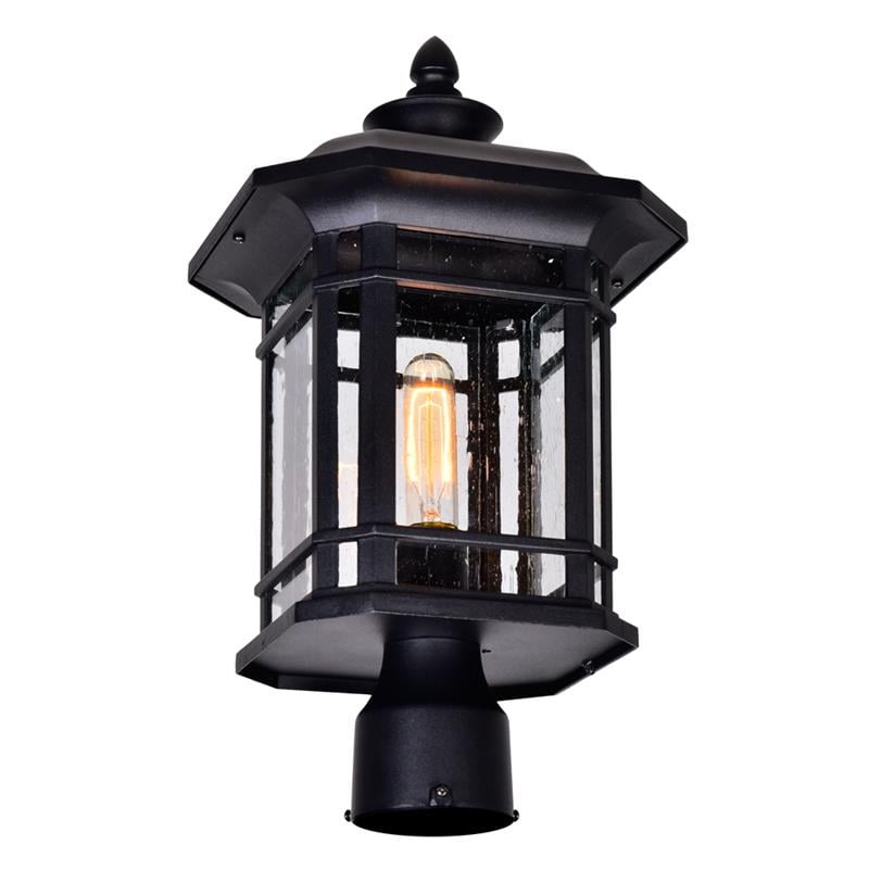 CWI Lighting Blackburn 1 Light Farmhouse Metal Outdoor Lantern Head in Black