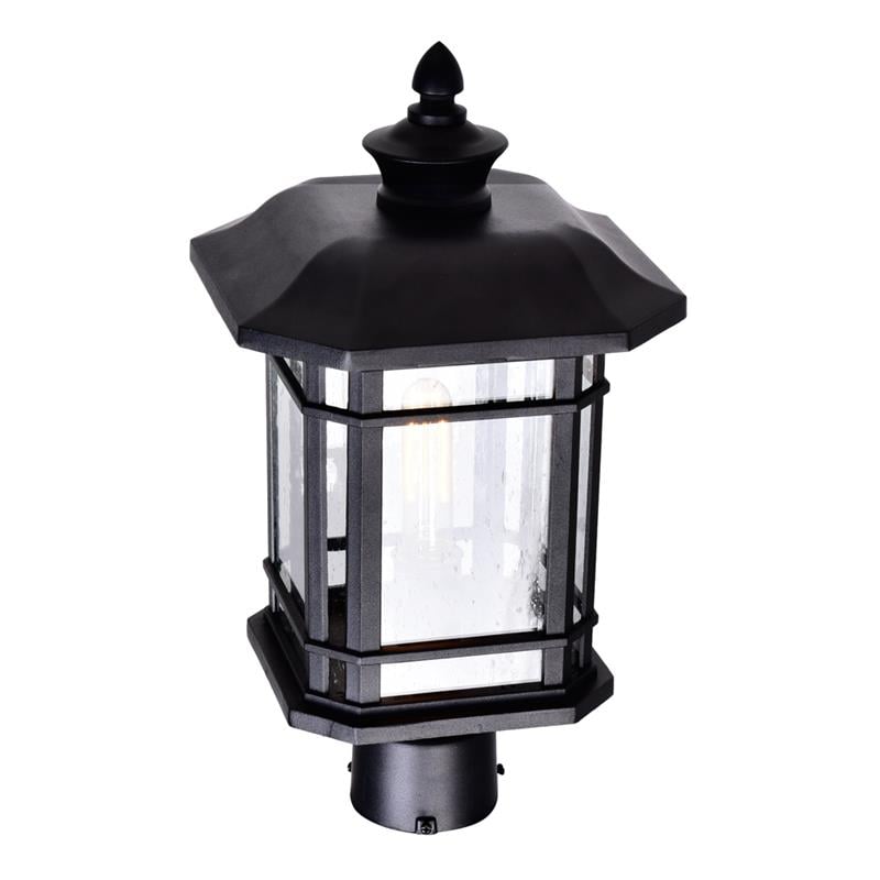CWI Lighting Blackburn 1 Light Farmhouse Metal Outdoor Lantern Head in Black