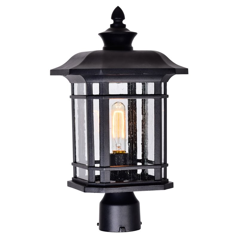 CWI Lighting Blackburn 1 Light Farmhouse Metal Outdoor Lantern Head in Black