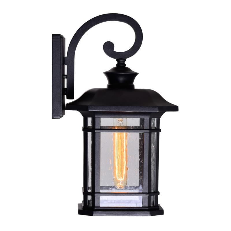 CWI Lighting Blackburn 1 Light Metal Outdoor Wall Lantern in Black