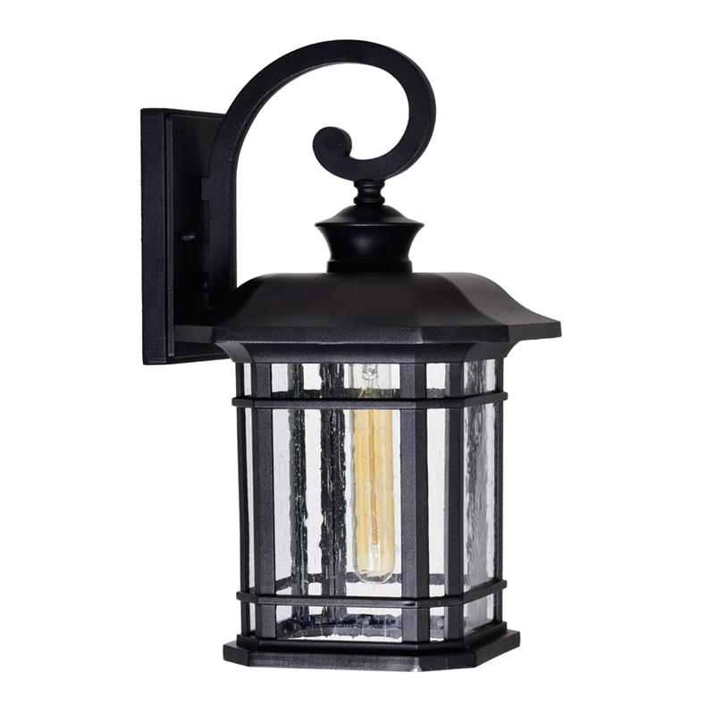 CWI Lighting Blackburn 1 Light Metal Outdoor Wall Lantern in Black