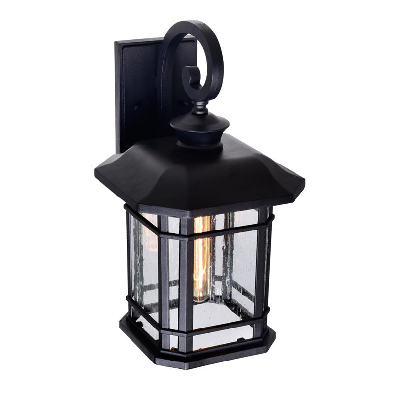 CWI Lighting Blackburn 1 Light Metal Outdoor Wall Lantern in Black