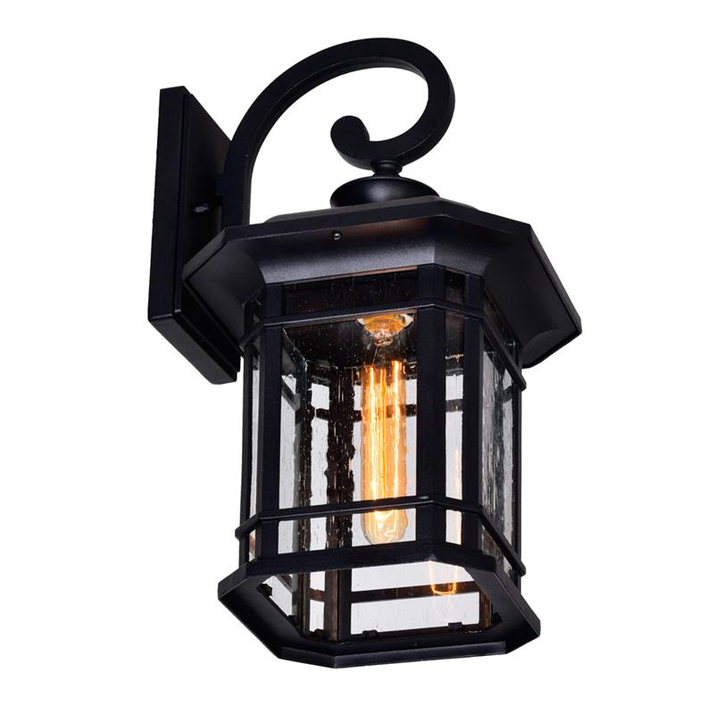 CWI Lighting Blackburn 1 Light Metal Outdoor Wall Lantern in Black