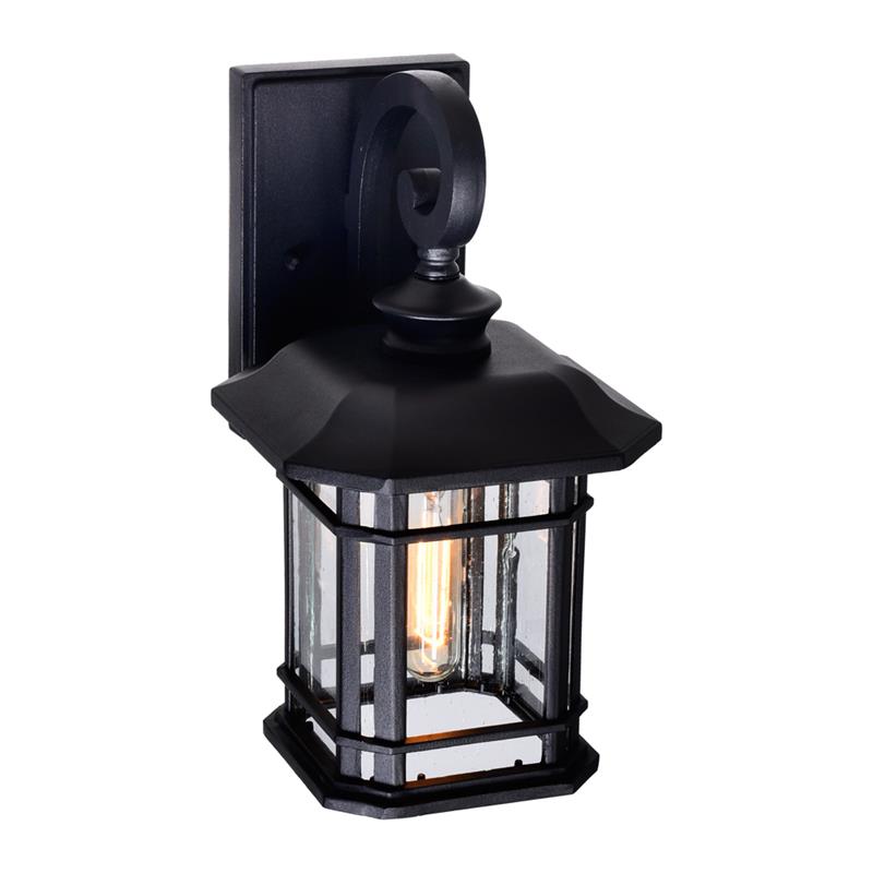 CWI Lighting Blackburn 1 Light Farmhouse Metal Outdoor Wall Lantern in Black