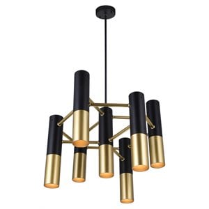 CWI Lighting Anem 7 Light Down Transitional Metal Chandelier in Black/Gold