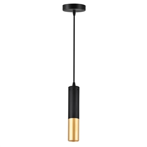 CWI Lighting Anem 1 Light Down Transitional Metal Mini Pendant in Black/Gold