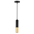 CWI Lighting Anem 1 Light Down Transitional Metal Mini Pendant in Black/Gold