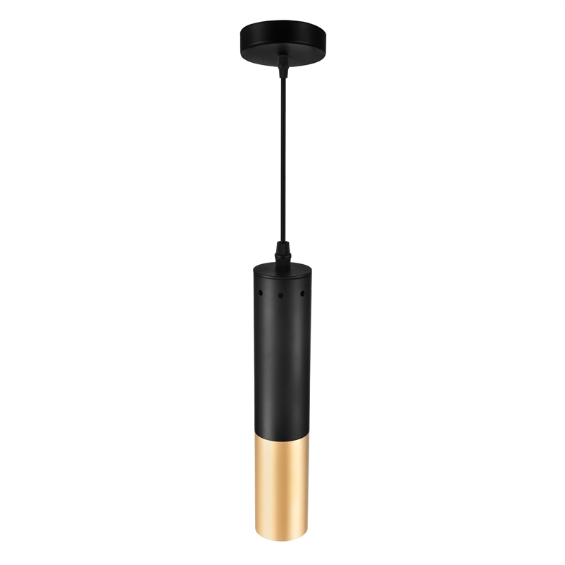 CWI Lighting Anem 1 Light Down Transitional Metal Mini Pendant in Black/Gold