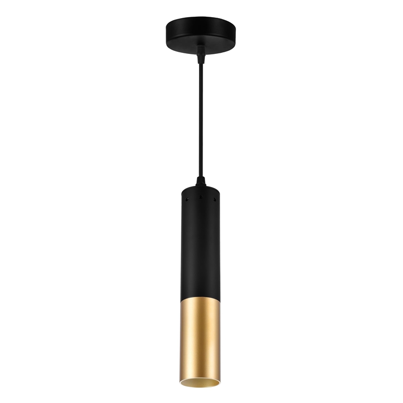 CWI Lighting Anem 1 Light Down Transitional Metal Mini Pendant in Black/Gold
